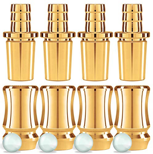 DILAW® Shisha TRIPHAN V2A Edelstahl Schlauchadapter 18/8 Schliff Set 2-teilig Universal Hookah Wasserpfeife zubehör, Menge:4er Pack, Farbe:Gold Edelstahl