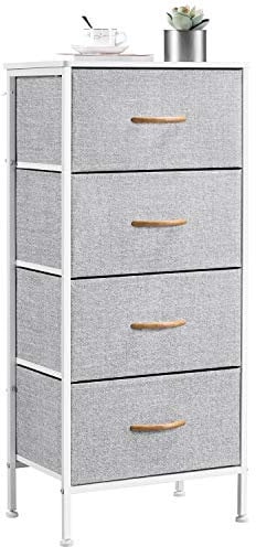 Yaheetech Narrow Chest of Drawers Bedroom Storage Drawers with wooden Handles Fabric Storage Unit Clothes Organizer Dresser for Living Room Nursery Hallway Easy Assembly, 45x30x98cm