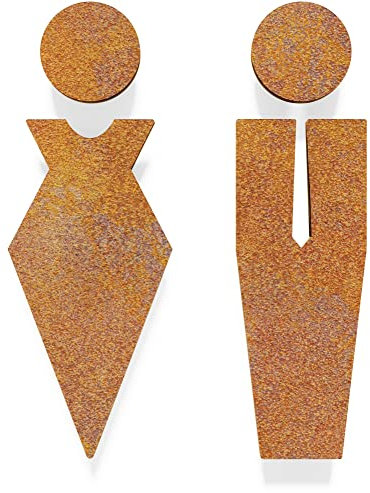 Vintage WC-Schilder Set - selbstklebend - Retro Design Toiletten-Schilder ST-01-R