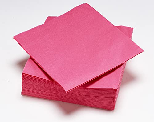 Le Nappage 50 Servietten aus Watte 33 x 33 cm, 2-lagig, FSC, Zellulose, Fuchsia, 33 x 33 cm