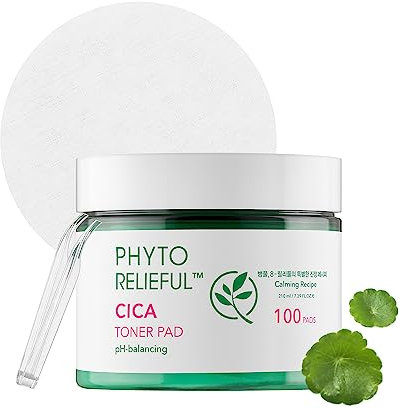 THANKYOU FARMER Phyto Relieful Cica Toner Pad (100 Pads / 210 ml) - Vegan, Centella Asiatica, pH-ausgleichend, beruhigend, beruhigend