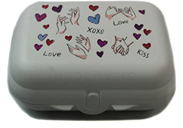 Tupperware to Go Twin weiß Love Herz Brotdose Größe 2 NEU