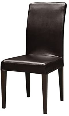 GUYIRT Wasserdicht Ölfest Stuhlhussen FüR EsszimmerstüHle Einfarbiges PU-Leder Stretch Esszimmer Stuhl Protector für Küche Zimmer Hotel -Dunkelbraun-6 Pack