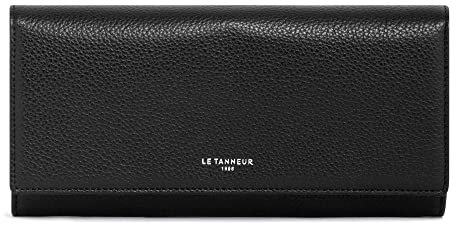 Le Tanneur, Portefeuille Compagnon, Porte Monnaie, Porte Cartes, en Cuir grainé, émilie, Femme, 10 Compartiments Cartes, Poche à Monnaie zippée, Anti-RFID, Fermeture Bouton Pression