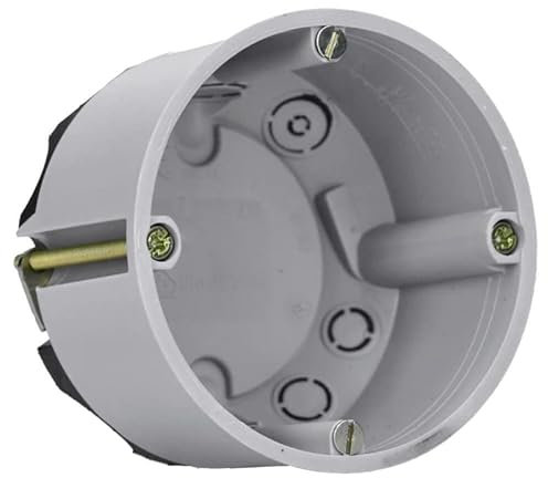 30 Stück Brandschutzdose flach Ø 68x49mm für F30-F90 rauchdicht zertifiziert Kunststoff PP Grau-Schwarz Voxura