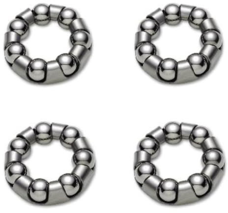 Paquete de 4 jaulas de retención de rodamientos de bolas para bicicleta, rodamientos de bicicleta para servicio de rueda delantera y trasera, 1/4 pulgadas x 7 bolas