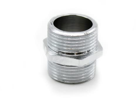 DOJA Barcelona | Doppelnippel Verchromt | Verbindungsstück Aussengewinde 1/2 | PACK 4 | Verschraubung Rohr | Verbinder für Wasser, Gas, Kraftstoff | Duschschlauch Adapter Wasserhahn Reduzierstück