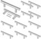 Cjueiom 12 Pack Brushed Nickel Cupboard Handles 64mm Hole Center T Bar Handles, Stainless Steel Drawer Long Wardrobe Door Pulls, 100mm Length Kitchen Cabinet for Bedroom