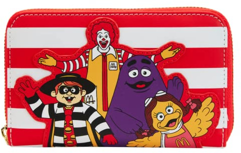 Loungefly McDonalds Purse Ronald and Friends Nue offiziell Rot Zip Around One Size