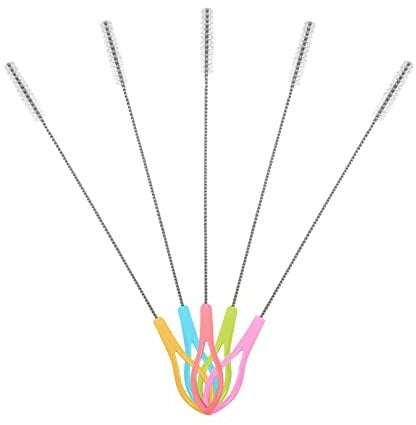 5pcs Straw Cleaning Brush,Drinking Straw Brush Extra Long Thin Cleaning Kettle Spout Tumbler Brush,Stainless Steel Cleaning Brush,5-color nylon brushe for Cleaning Straw,Baby Bottle,Narrow Neck Bottle