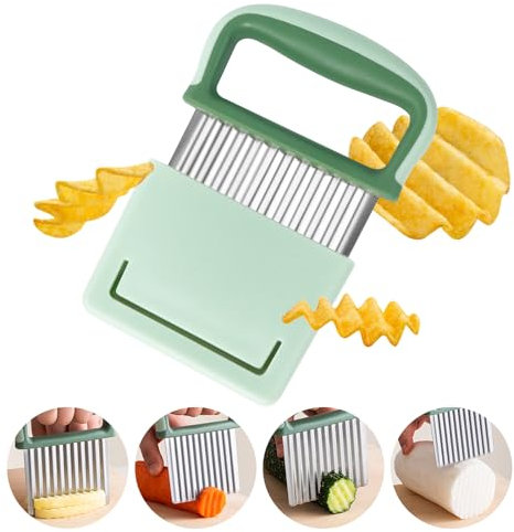 Redamancy Wellenschneider, Pommes Wellenmesser, Wellenmesser mit Schutzhülle, Wellenmesser Rostfreier Stahl, Wellenschneider Aus Edelstahl für Pommes, Obst, Gemüse und Butter