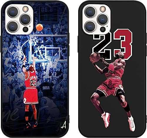 [2 Stück] Handyhülle für Apple iPhone 15 Hülle 6,1, Schutzhülle mit Basketball-Star 23 Design Silikon Schützt vor Stößen und Kratzern Premium TPU Case für iPhone 15, A1