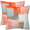 Kissenbezug 40x40 Orange Grau Weiß Kissenbezüge 2er Set Deko Kissen Samt Sofakissen Modern Abstrakte Kissenhülle Dekokissen Aesthetic Couchkissen für Sofa Couch Wohnzimmer Zierkissen