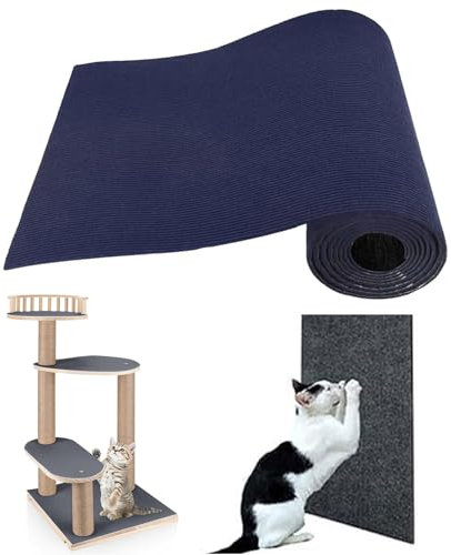 RC GearPro Alfombrilla Autoadhesiva Recortable para el Rascador de Gatos Alfombra de Recambio Cubierta para el Rascador de Gatos para el Árbol del Gato Estantes Escalones Sofá Muebles (Azul Oscuro)