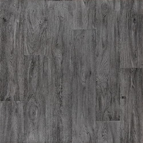 Grey Aged Oak Planks Maestro Vinyl Flooring 2mm Anti-Slip Lino for Kitchen Bathroom (W: 4m x L: 4m)