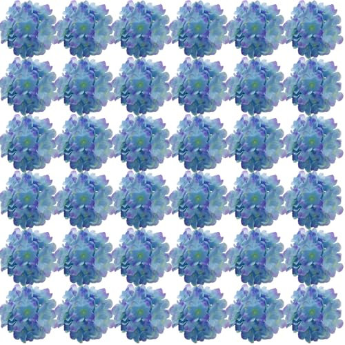 FagusHome 35 Pz Teste Fiore di Ortensia 18CM Artificiale Fiori Artificiali con Steli Fiori di ortensie fintiper la Decorazione (Blu viola)