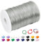 CAMAL 2mm Fil Nylon pour Bracelet, 100m Fil Bracelet Cordon Satin Cordon Bracelet Coulissant Coloré Cordon Collier pour Pendentif, Perles, Creation Bijoux, DIY Artisanat (Gris Argent)