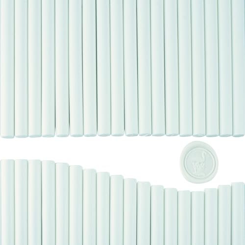 Mini Wachs Siegel Sticks, Tomgenrine Mini Klebepistole Abdichtung Wachs Sticks 36 pcs für Hochzeit Einladungen, Brief, Umschlag, Karten und Kunsthandwerk(Weiß)