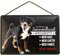 Blechschild mit Kordel 18 x 12 cm Appenzeller Sennenhund - Security - Mein Haus Dein Risiko ! - Blechemma