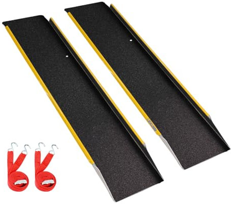 LIEKUMM 2 Stück Auffahrrampe, 600 kg Tragkraft 120 x 25cm Verbreitert Aluminium Motorrad Rampe, Auffahrrampe für Anhänger Motorrad ATV Quad PKW Fahrrad Auto Laderampe