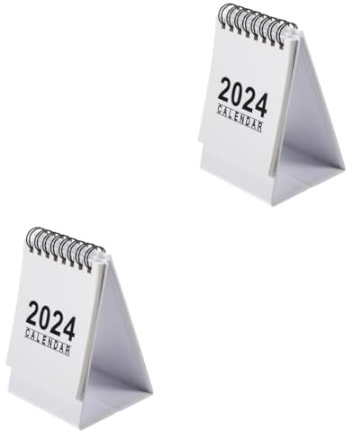 TEHAUX 2stücke Tischkalender Praktischer Desktop Kalender Für Büro Zuhause Und Schule Weißer Tischkalender Zum Planen Und Organisieren Kompakter Schreibtischkalender