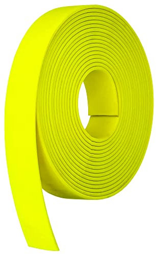 Strapworks BioThane 2,5 cm strapazierfähiges Polyester-Gurtband, Rolle, PVC-beschichtet, wasserdicht, Beta-Serie, 7,6 m, Hot Yellow