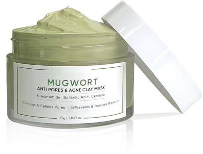 Reinigende Tonerde Maske, Mugwort Tonmaske, Beauty Face Clay Facial Mask, Gesichts-Poren-Reiniger Reinigende Gesichtsmaske, Beauty Gesichtsmasken aus Tonerde zur Ölkontrolle Tiefenreinigung