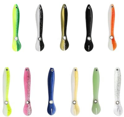 JEXOWIQ 10 pcs Angelköder Gummifische Set,Bionischer Kunstköder Gummiköder Fische Forellen Angeln Zander und Barsch Köder, Süßwasser-Salzwasser-Fischen Geschenk für Angelköder Können Springen