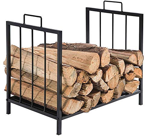 JICHENJIAN Portalegna per Camino Interno con Maniglia, Piccolo Supporto per Legna da ardere in Ferro battuto Indipendente per Stufa, braciere, Fattoria.