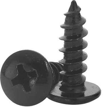 HAISHANG 20pcs Wood Screws M3.5x20mm Self-tapping Black Cross Round Head Carbon Steel Nails for Furniture,Woodworking,Machinery