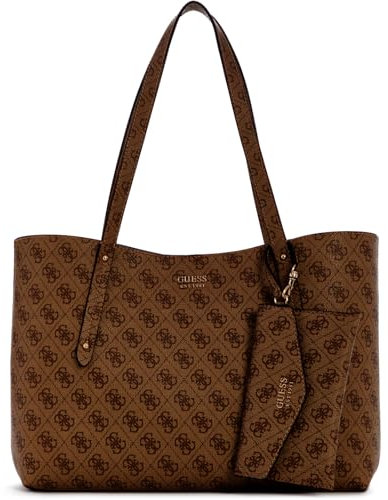 GUESS Brenton Tote Latte Logo