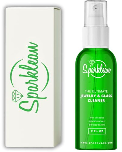 Sparklean Natürlicher Schmuck und Glasreiniger - Flüssiges Schmuckreinigungsspray für Gold- und Silberringe, Diamanten, Uhren und Halsketten - Anti-Anlaufspray für Schmuck (59ml)
