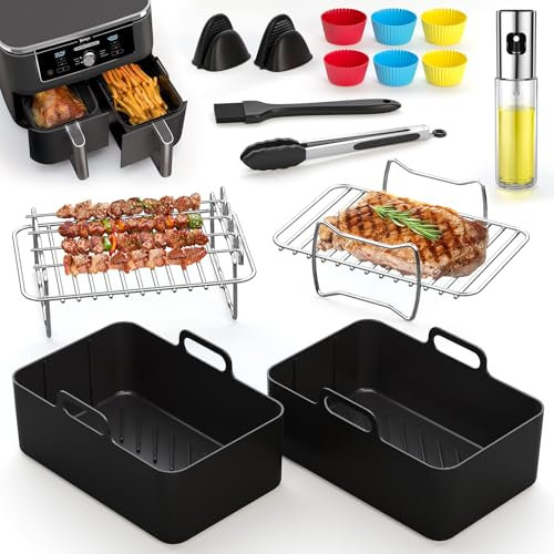 ROMANVIC Ninja Airfryer Accessoires pour friteuse à air chaud, accessoires pour Ninja Foodi Max Dual Zone AF400EU AF300EU 7,6 L-9,5 l et autres friteuse à air Dual Zone sans BPA