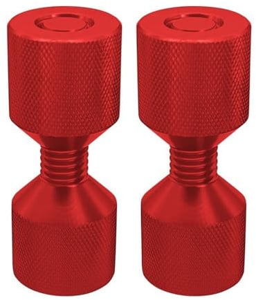 2 Stück Flansch Ausrichtstift Set, Flanschausrichtung 2-Loch-Pin Zweilochstift aus Aluminium mit Gewinde, 1-1/8 zoll Rohrmontage Werkzeuge, Rot