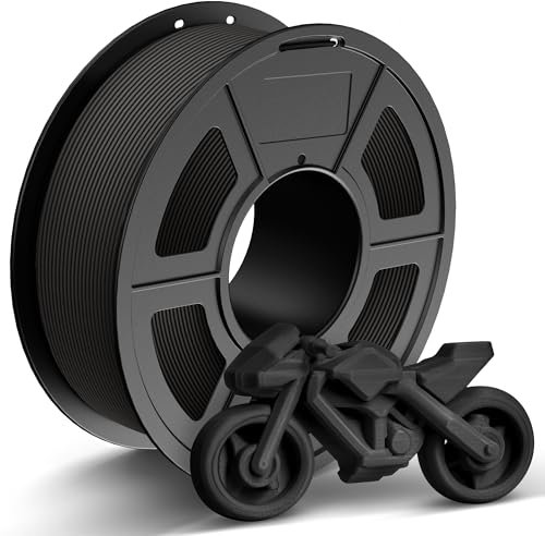 TECBEARS Rapid Matte PETG Filament 1.75mm Schwarz 1KG, High Speed 50-600mm/s PETG 3D Drucker Filament Maßgenauigkeit +/- 0.02 mm, Elegante Matte Oberfläche, 1000g (2.2lbs) Kompatibel mit FDM Drucker