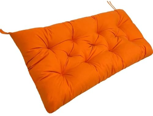 MSNCS Bankauflage Sitzkissen Gartenkissen Bankkissen 90x50/100x50/110x50/120x50cm, Dicke Von 8cm,Sitzauflagen Loungekissen Sitzpolster Auflage Für Bänke/Gartenbank(Orange,120x50cmx8cm)