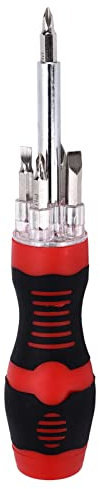 LED Light Up Screwdriver Set Red High Strength 5‑in‑1 Multifunction for All-Day Work