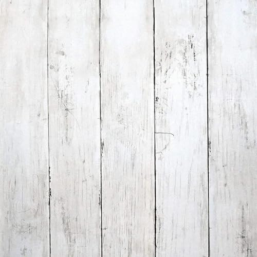 AMIGO Papier Peint Autocollant Bois Blanc-Gris Rétro 44x1000cm | Amovible, décoratif pour intérieur (salon, chambre). Facile à poser.