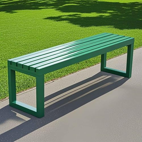 Gartenbank Metall Parkbank Ohne Lehne Balkon Sitzbank Wetterfest 2-4 Sitzer 100x40x45cm 120x40x45cm Für Garten Terrasse Belastbarkeit 200kg(Grün,1.0m)