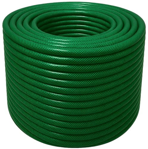 Gartenschlauch 3/4 Zoll 20m 30m 50m 100m – grün oder gelb – optional mit Adapter Set – flexibel UV-beständig knickfest für Garten, Bewässerung, Auto, Haushalt (Grün, 100m)