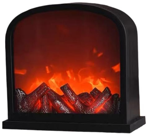 Chimenea Falsa LED Mini Chimenea con Efecto de Llama 3D Electric con Interruptor de Temporizador para decoración navideña Interior y Exterior
