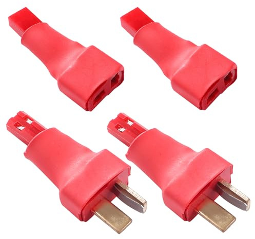 Lyeteung 4 Stücke Connector JST auf T-Plug Deans, T Stecker/Buchse auf JST Stecker/Buchse Adapter, für RC LiPo Akku