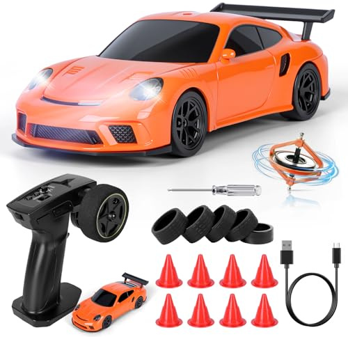 Joellfuner RC Auto Drift Pro 1:43, Macchina Telecomandata Drift, Mini Drift Car, Micro Macchina Telecomandata con Luce LED, 15km/h, Auto Giocattolo per Bambini di 14 Anni