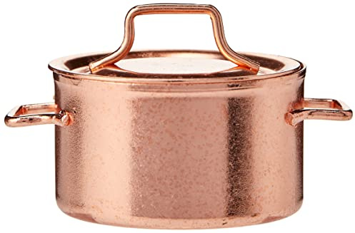 EFCO Miniatur Kochtopf mit Deckel 3,5 cm, Metall, Kupfer, 6 x 4 x 2 cm
