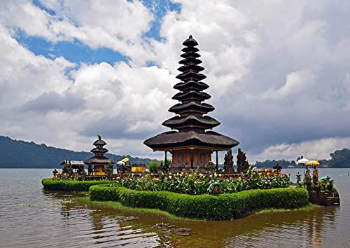 hansepuzzle 22076 - Tempel auf Bali Puzzle 260 Teile | Religion Puzzle mit hochwertiger Puzzle Aufbewahrung: Kartonbox und wiederverschließbarem Beutel | Puzzle-Maße: 41 x 28,7 cm