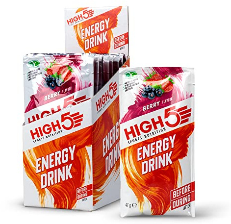 HIGH5 Energy Hydration Drink Refreshing Mix of Carbohydrates and Electrolytes (Berry, Sachet, 12 x 47g)