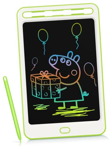 Richgv Bunte LCD Schreibtafel 8,5 Zoll,Maltafel LCD Schreibtafel Kinder,EIN Schlüssel zum Löschen Funktion Mal Tablet Kinder,Maltafel Zaubertafel Ab 3 4 5 Jahre,Schreibtafel für Jungen Mädchen(Grün-C)
