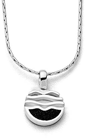 Dur Schmuck zierliche Kette Strandwellen Lavasand, Silber 925/-rhodiniert ca 42cm (K2599)