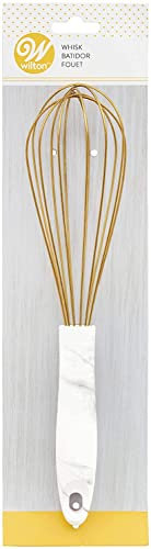 Whisk W/Marble Handle-Gold