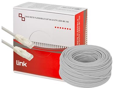 LINK LK6A100 - Bobina de cable red CAT. 6 A, no apantallado UTP AWG24 Hálogeno flexible color gris 100 m